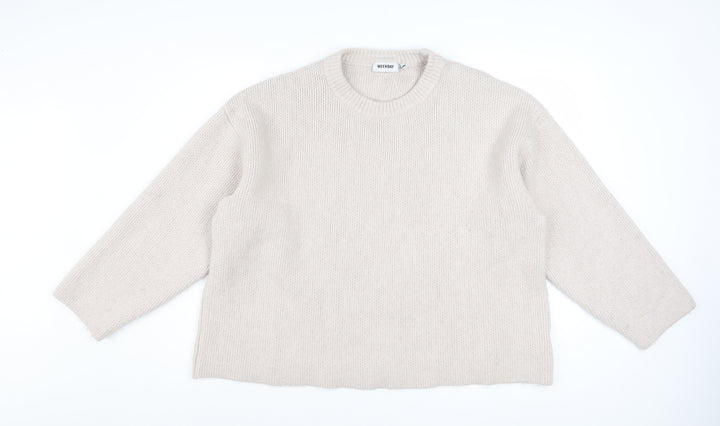 Weekday Women Beige Wool Blend Chunky Knit Jumper L