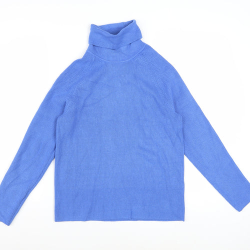 Marks and Spencer Women’s Blue Roll Neck Knit Jumper Size S