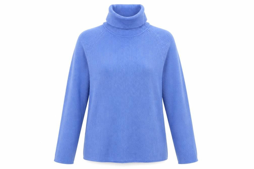 Marks and Spencer Women’s Blue Roll Neck Knit Jumper Size S