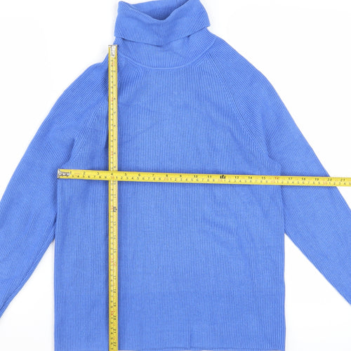 Marks and Spencer Women’s Blue Roll Neck Knit Jumper Size S