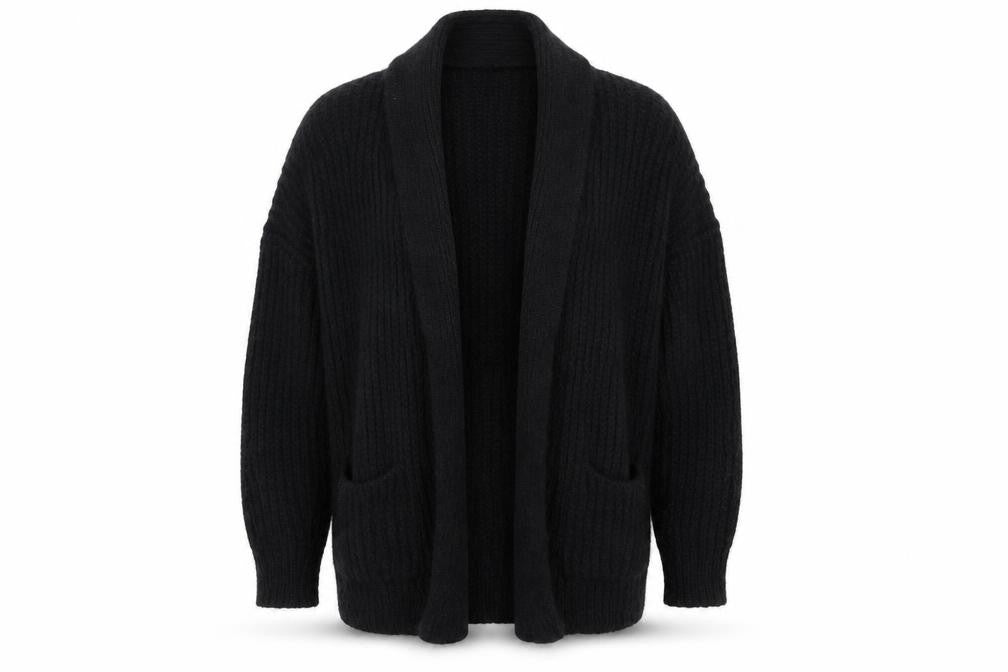 Front view of Marks & Spencer St Michael Women's Black Mohair Cardigan, size 8