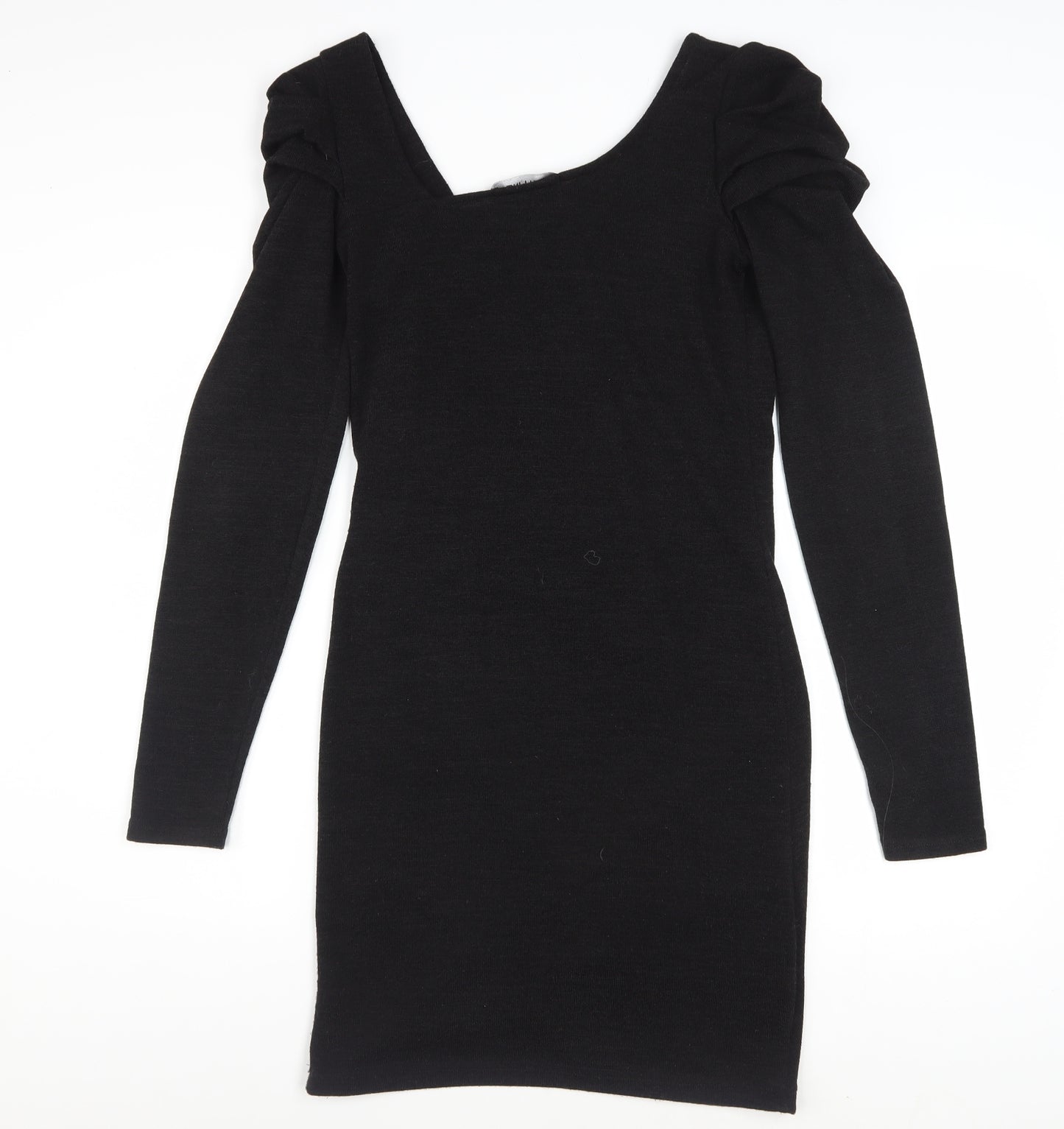 ON LINE Women’s Black Size 12 Bodycon Ruched Long Sleeve Dress