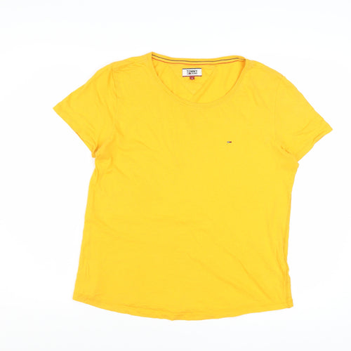 Tommy Jeans Women's Yellow Basic Cotton Crew Neck T-Shirt M