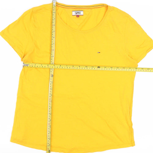 Tommy Jeans Women's Yellow Basic Cotton Crew Neck T-Shirt M
