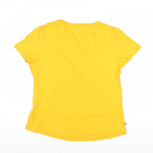 Tommy Jeans Women's Yellow Basic Cotton Crew Neck T-Shirt M