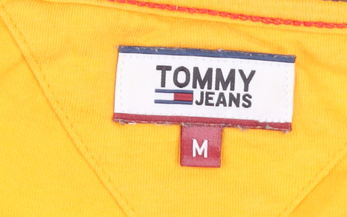 Tommy Jeans Women's Yellow Basic Cotton Crew Neck T-Shirt M