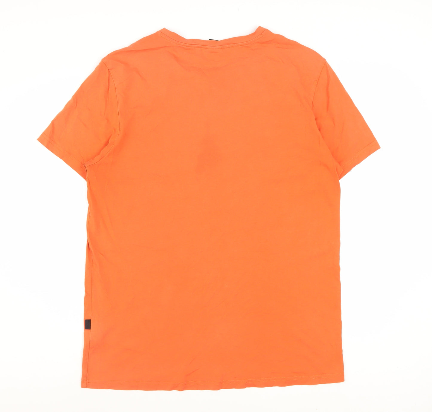 Hugo Boss Men’s Orange Cotton Crew Neck Logo T-Shirt XL
