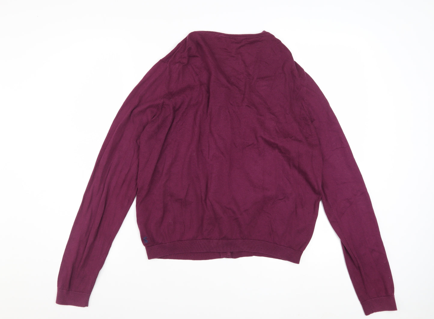 Joules Womens Purple Cotton Cardigan UK 16 Long Sleeve Knitwear