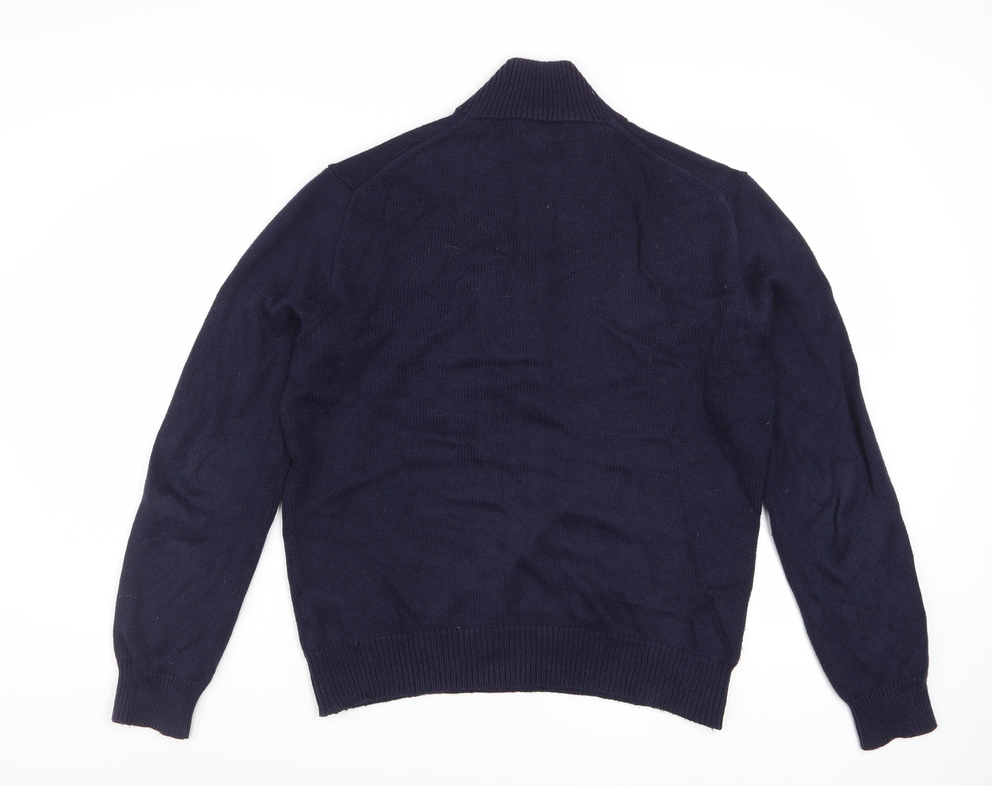 Ralph Lauren Men's Blue Cotton Half Zip Jumper Size S