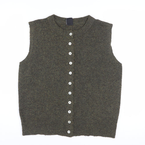 Urban Outfitters Women’s Green Sleeveless Knit Button Cardigan S