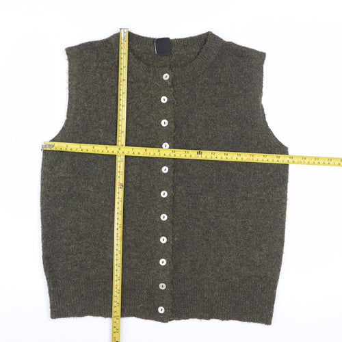 Urban Outfitters Women’s Green Sleeveless Knit Button Cardigan S