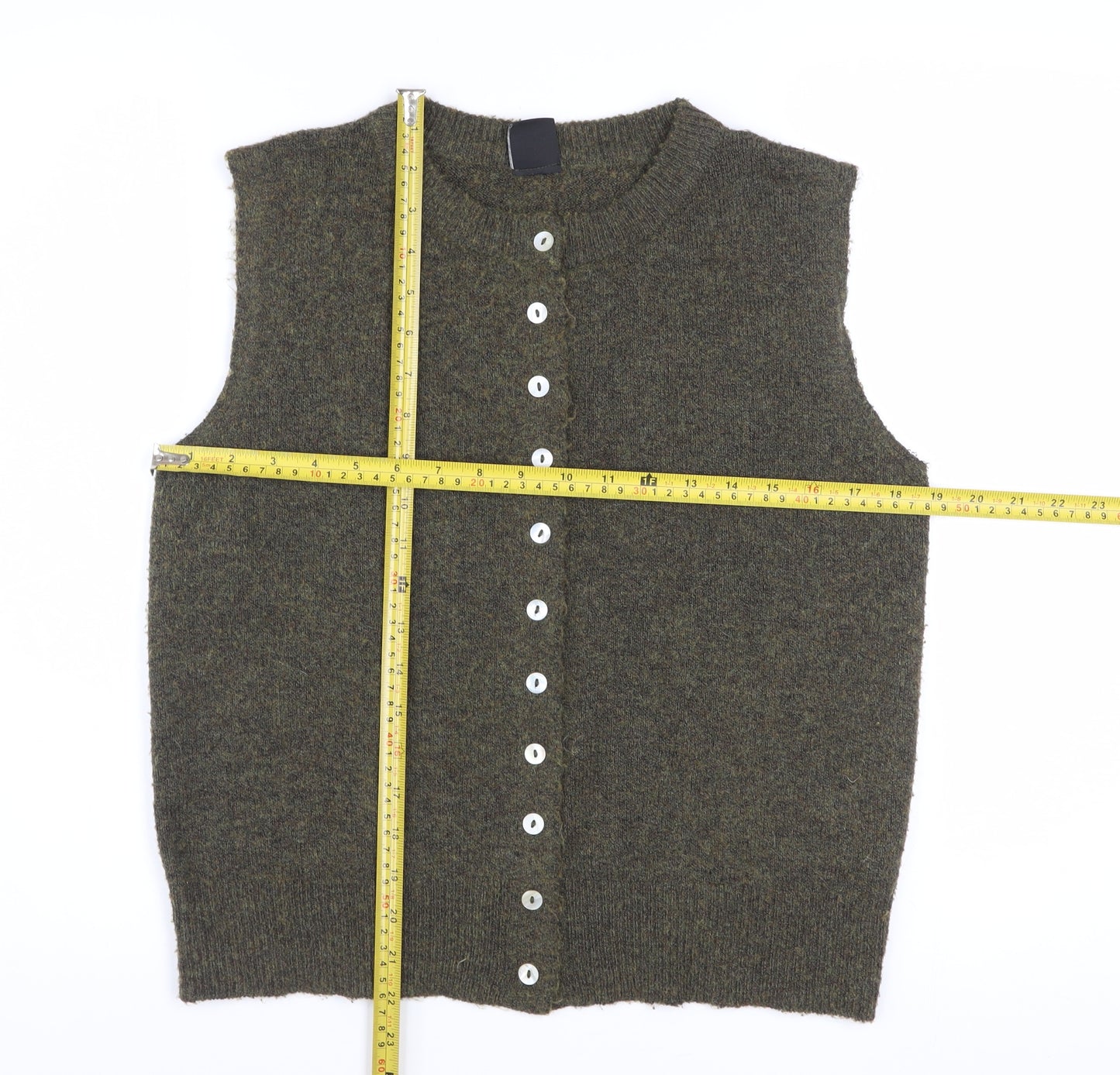 Urban Outfitters Women’s Green Sleeveless Knit Button Cardigan S