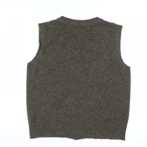 Urban Outfitters Women’s Green Sleeveless Knit Button Cardigan S