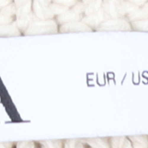 Zara Women Beige Cable-Knit V-Neck Vest Jumper L