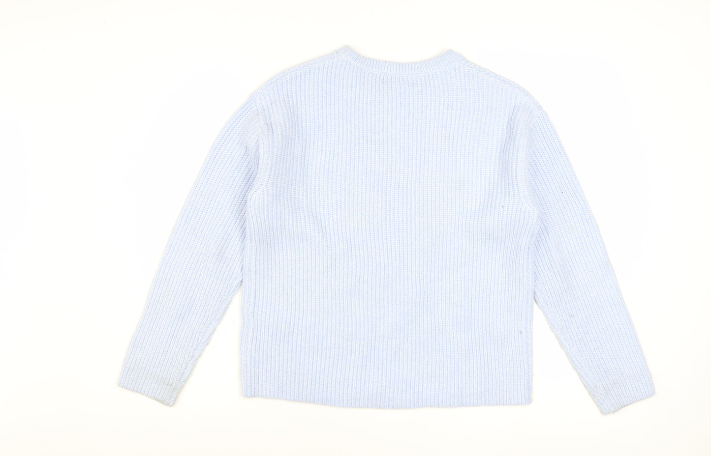 Marks and Spencer Women Blue Knit Crew Neck Jumper Size S