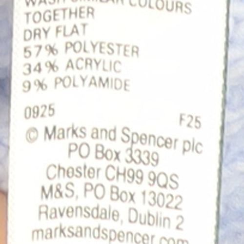 Marks and Spencer Women Blue Knit Crew Neck Jumper Size S