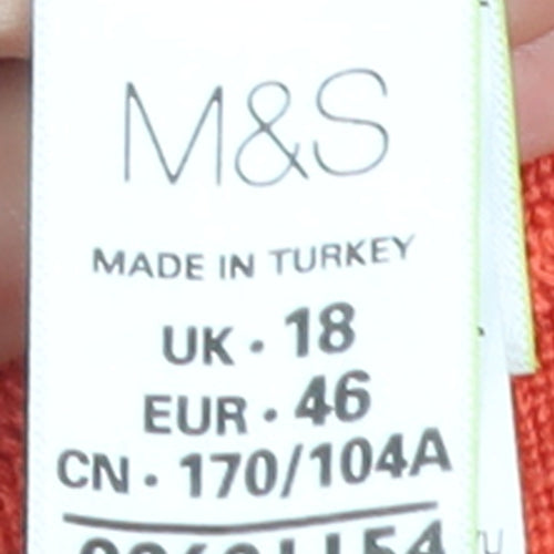 Marks and Spencer Women’s Orange Knit Pullover Jumper Size 18