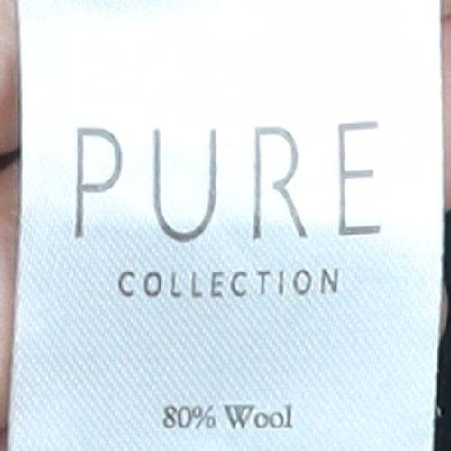 Pure Collection Women Black Wool Cashmere Roll Neck Tunic Jumper Size 14