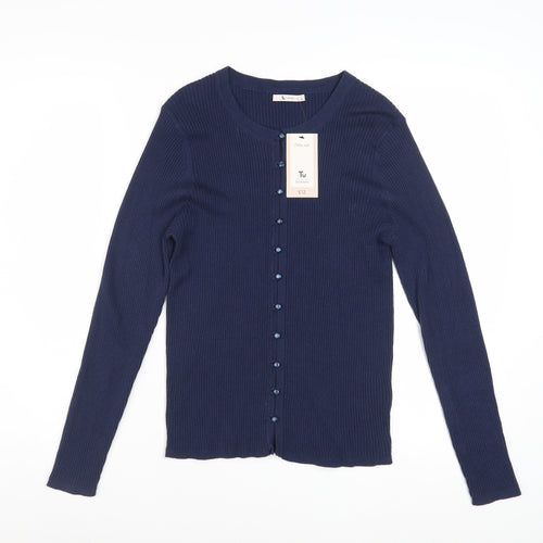 Tu Women’s Blue Cotton Button-Up Cardigan Size 14