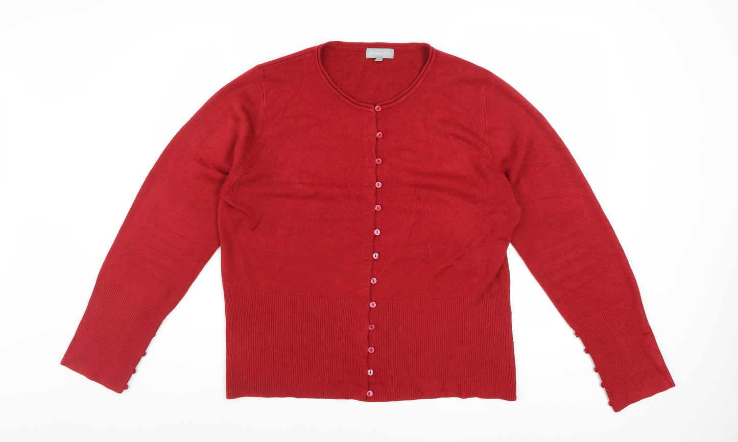 Marks and Spencer Per Una Red Womens Size 18 Cardigan Jumper