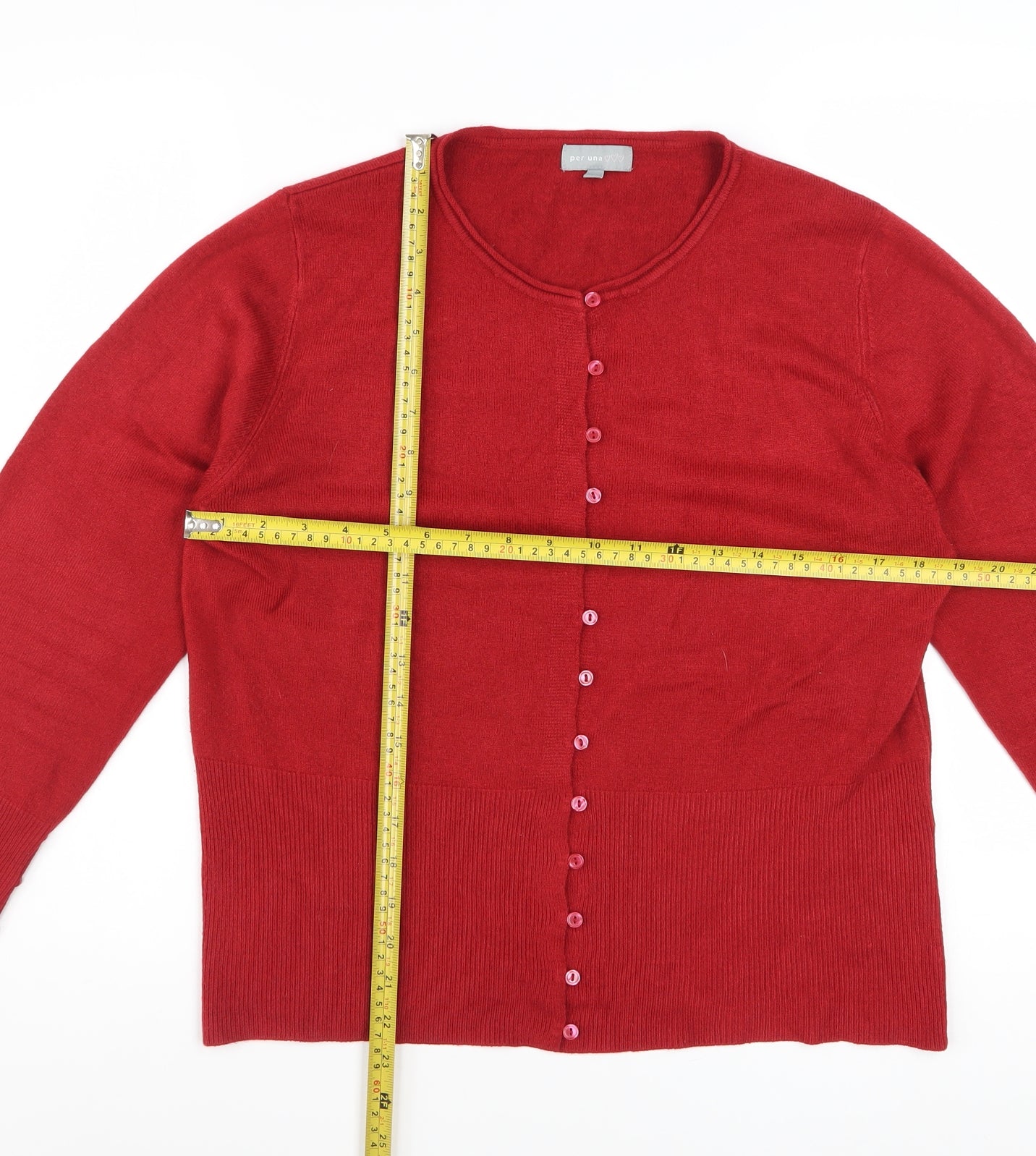 Marks and Spencer Per Una Red Womens Size 18 Cardigan Jumper