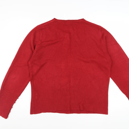 Marks and Spencer Per Una Red Womens Size 18 Cardigan Jumper