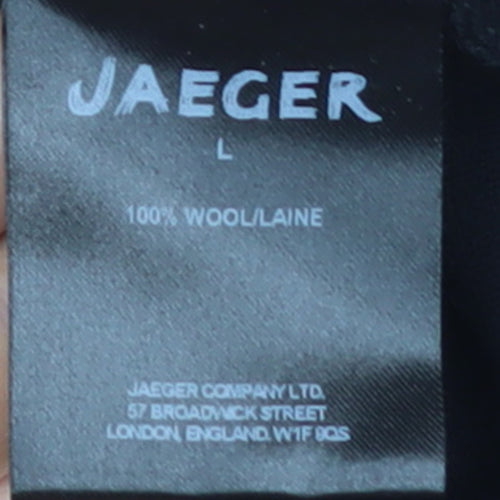 Jaeger Women Black Wool Short Sleeve Pullover Jumper L