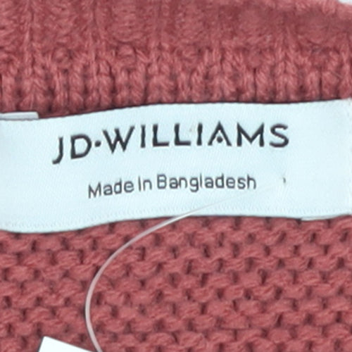 JD Williams Women Red Acrylic Knit Long Sleeve Pullover Jumper Size 16/18