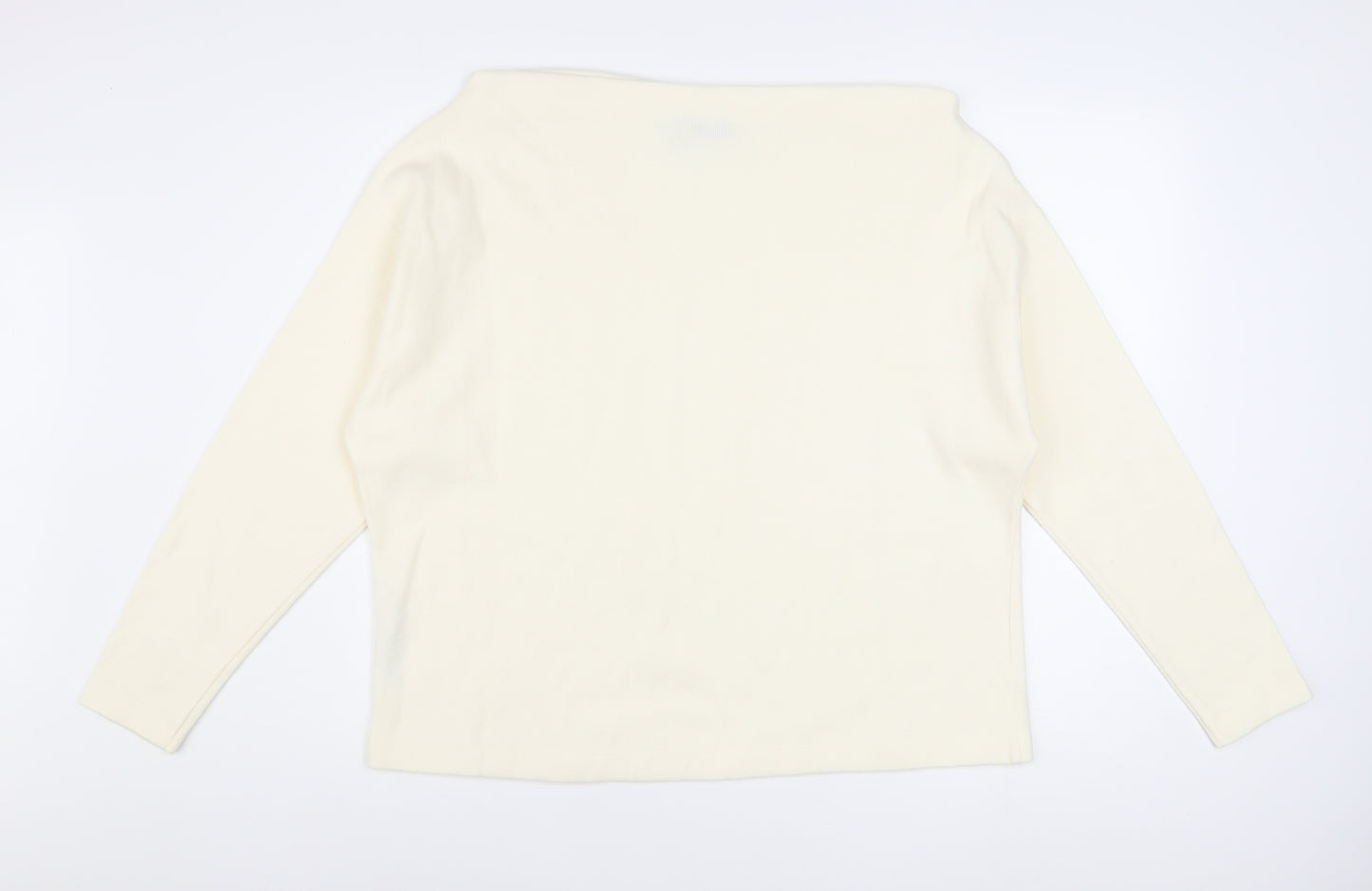 ASOS DESIGN Women Ivory Boat Neck Long Sleeve Pullover Jumper Size S