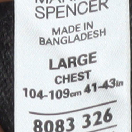 Marks and Spencer Mens Grey Cashmere V-Neck Jumper Size L