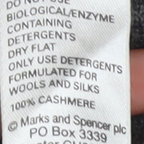 Marks and Spencer Mens Grey Cashmere V-Neck Jumper Size L