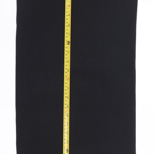 ZARA Women Black Size 12 Knit Pencil Skirt Stretch Workwear