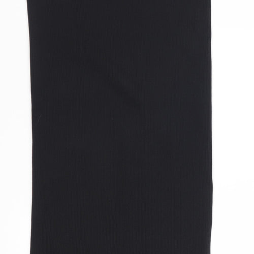 ZARA Women Black Size 12 Knit Pencil Skirt Stretch Workwear