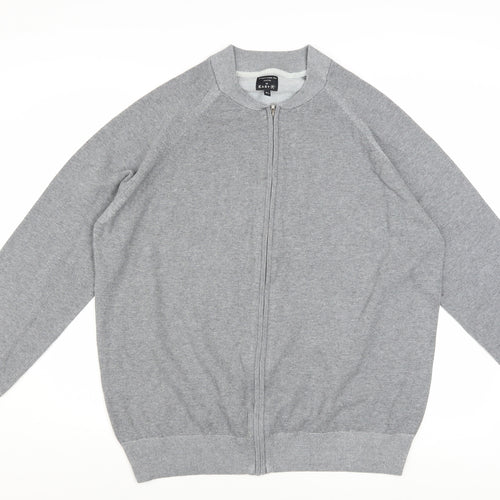 EASY Women's Grey Full Zip Knit Jumper XL Casual Lightweight