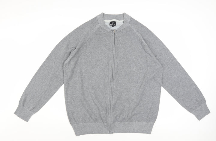 EASY Women's Grey Full Zip Knit Jumper XL Casual Lightweight