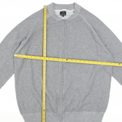 EASY Women's Grey Full Zip Knit Jumper XL Casual Lightweight
