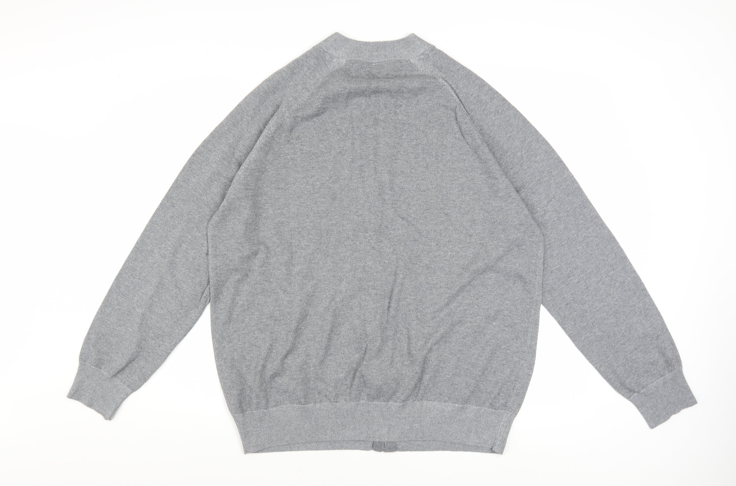 EASY Women's Grey Full Zip Knit Jumper XL Casual Lightweight