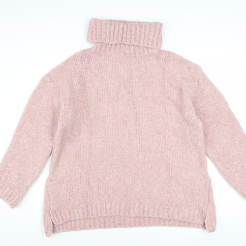 V by Very Women Pink Roll Neck Chunky Knit Jumper Size 12