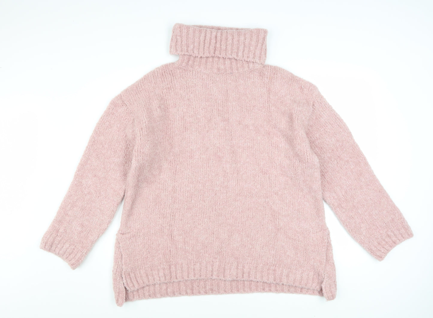 V by Very Women Pink Roll Neck Chunky Knit Jumper Size 12