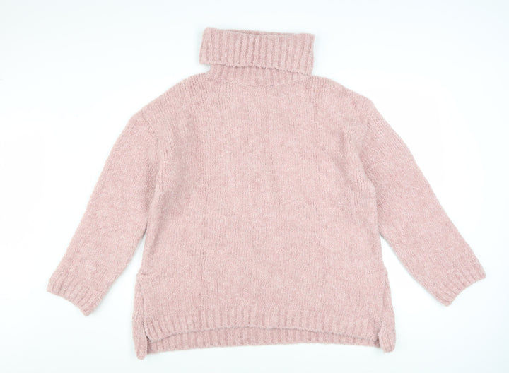 V by Very Women Pink Roll Neck Chunky Knit Jumper Size 12