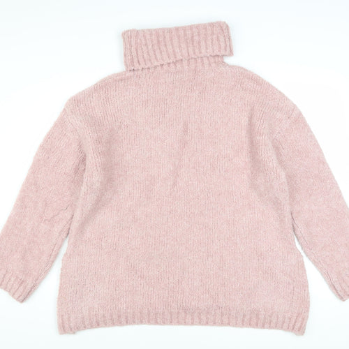V by Very Women Pink Roll Neck Chunky Knit Jumper Size 12