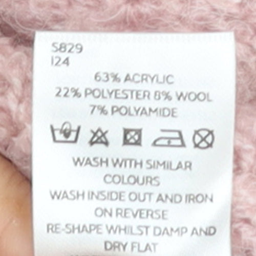 V by Very Women Pink Roll Neck Chunky Knit Jumper Size 12
