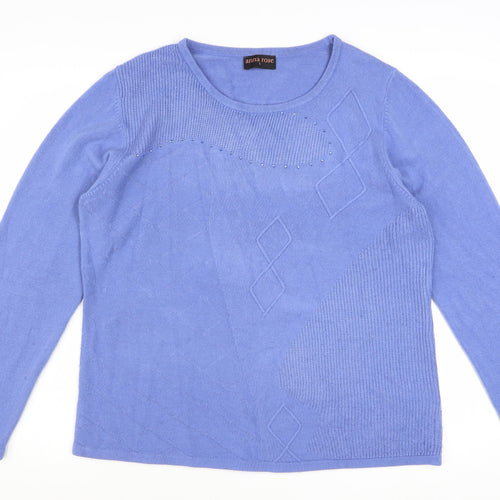 Anna Rose Women's Blue Mist Long Sleeve Acrylic Jumper L