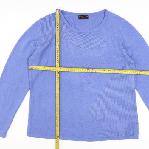 Anna Rose Women's Blue Mist Long Sleeve Acrylic Jumper L