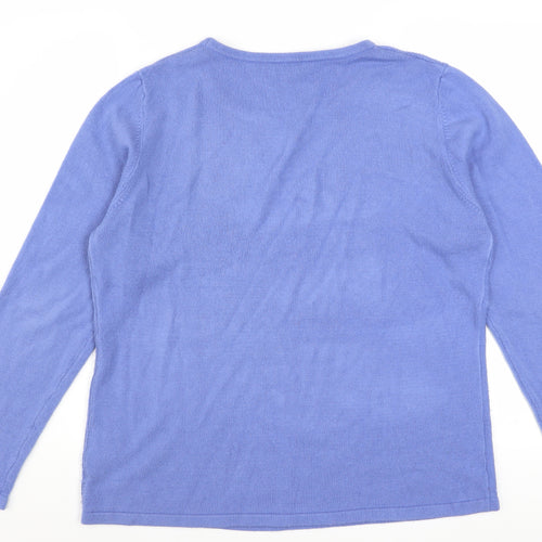 Anna Rose Women's Blue Mist Long Sleeve Acrylic Jumper L