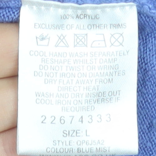 Anna Rose Women's Blue Mist Long Sleeve Acrylic Jumper L