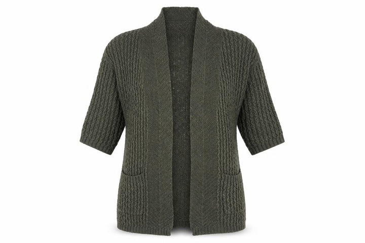 FatFace Women's Green Chunky Knit Open Cardigan Size 12