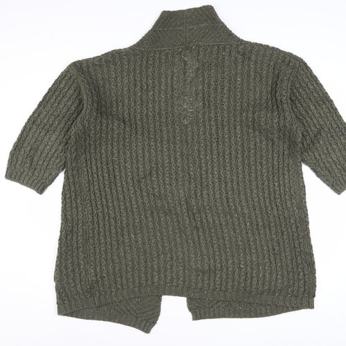 Fat Face Women's Green Chunky Knit Open Cardigan Size 12