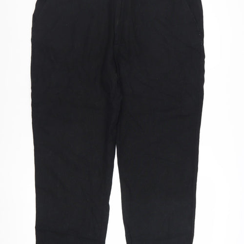 Marks and Spencer Men's Black Linen Blend Chino Trousers 38W 29L