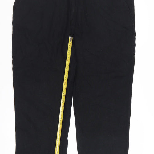 Marks and Spencer Men's Black Linen Blend Chino Trousers 38W 29L